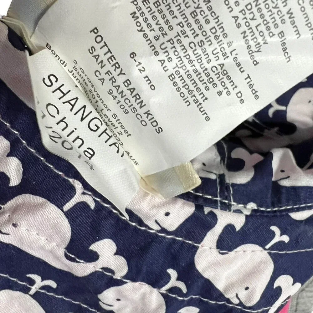Pottery Barn Kids PBK 6-12m Reversible Whale Swim Hat Sunhat
